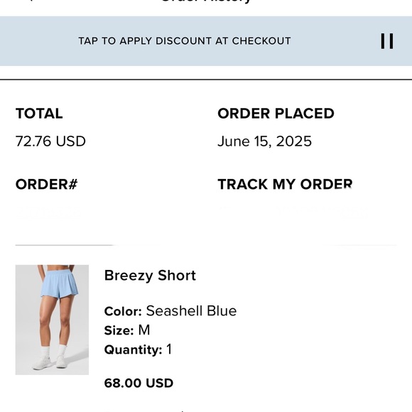 Alo Breezy Short Seashell Blue - Picture 4 of 4